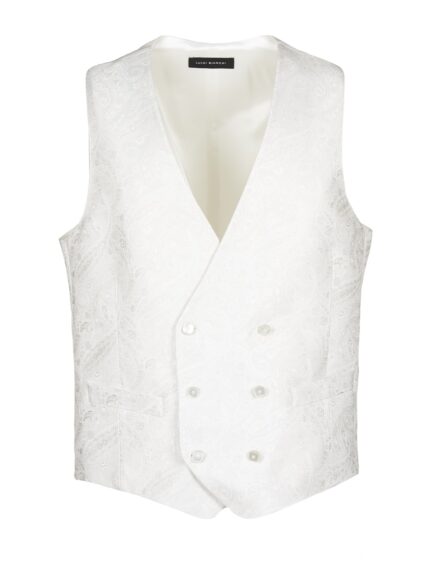 LUIGI BIANCHI GILETS BIANCO IN RICAMO