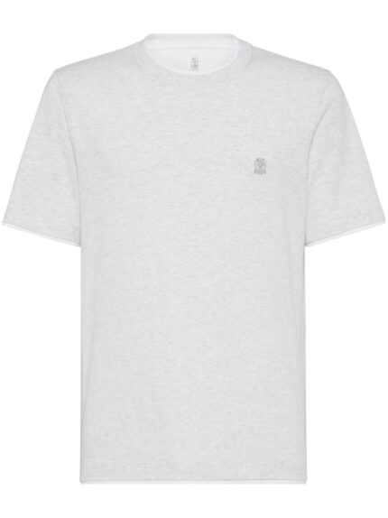 Brunello Cucinelli｜ (M0B137427G CY887) T-shirt with faux-layering for Man in Light Grey | Brunello