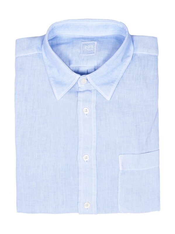 120% LINO CAMICIA AZZURRO
