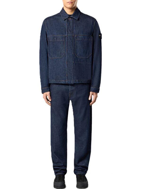 STONE ISLAND GIUBBOTTO DENIM BLU
