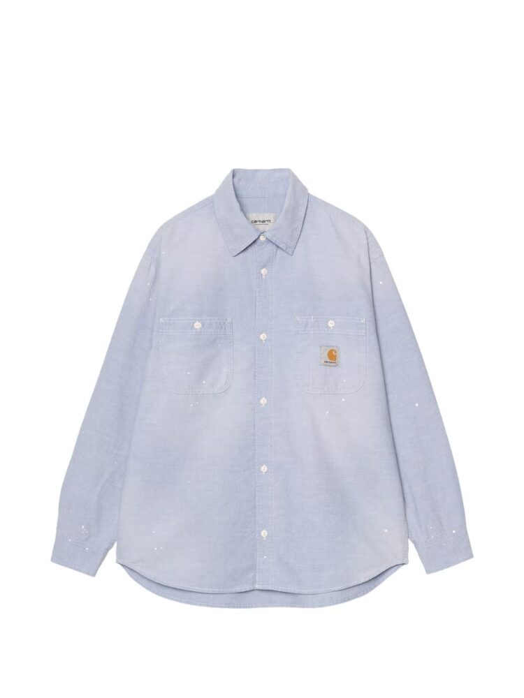 Carhartt Camicie Blue worn used splatter