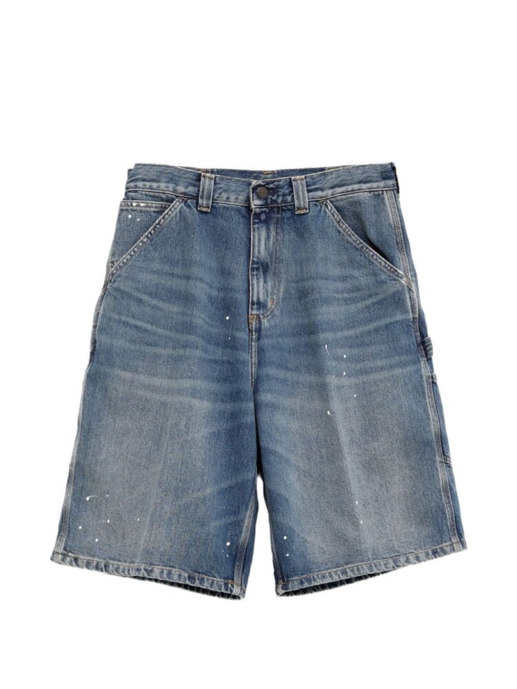 Carhartt Shorts Blue destroy wash splatter