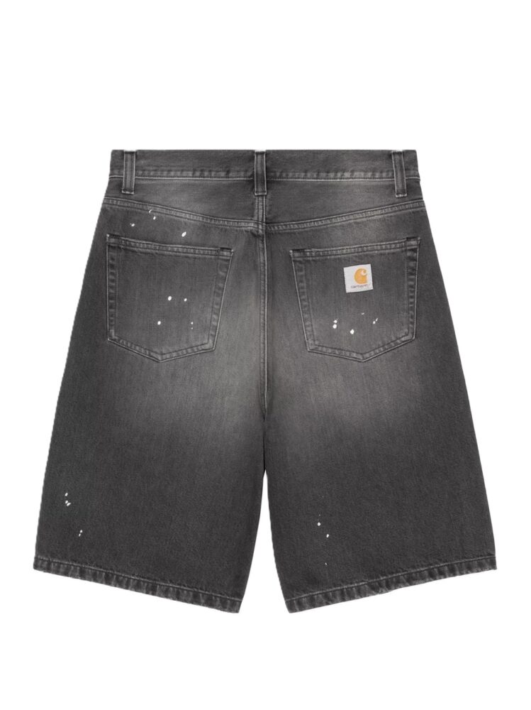 Carhartt Shorts Black destroy wash splatter