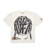 PDF T-shirt The Boy Braid Bianca - T-shirt bianca in cotone con maxi grafica frontale di treccine e patch logo