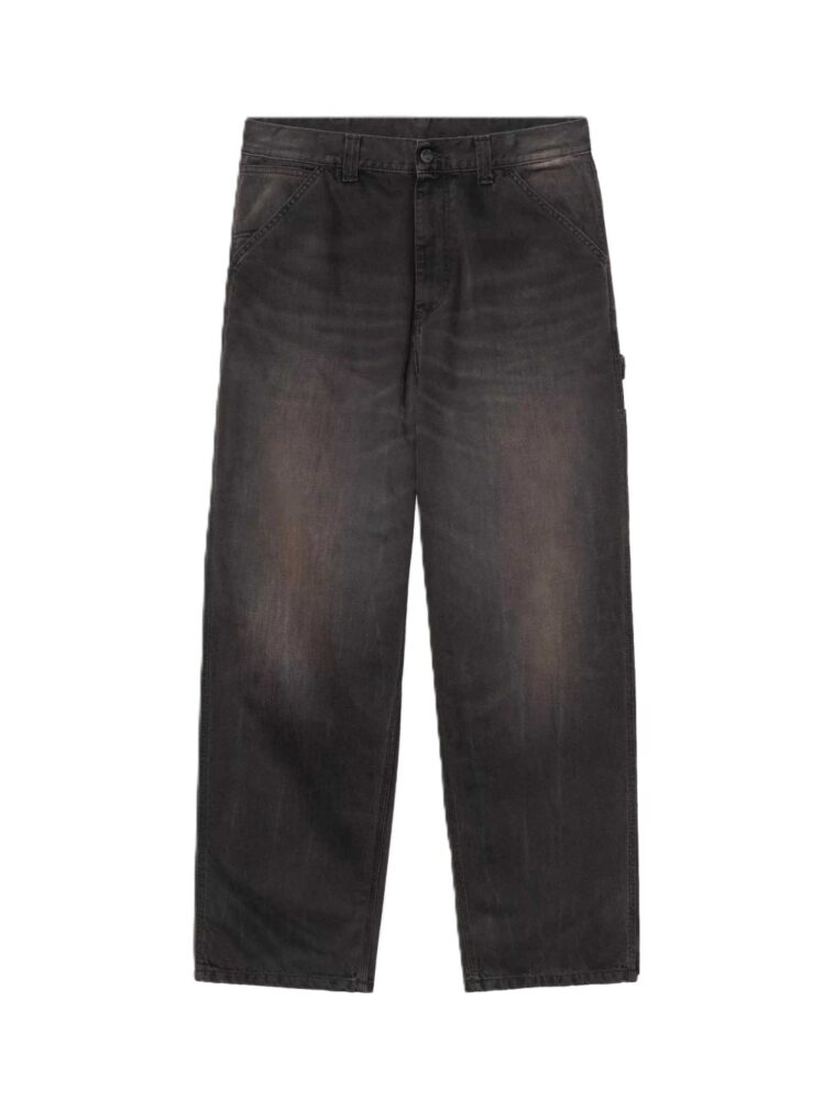 Carhartt Pantaloni Black tobacco used wash