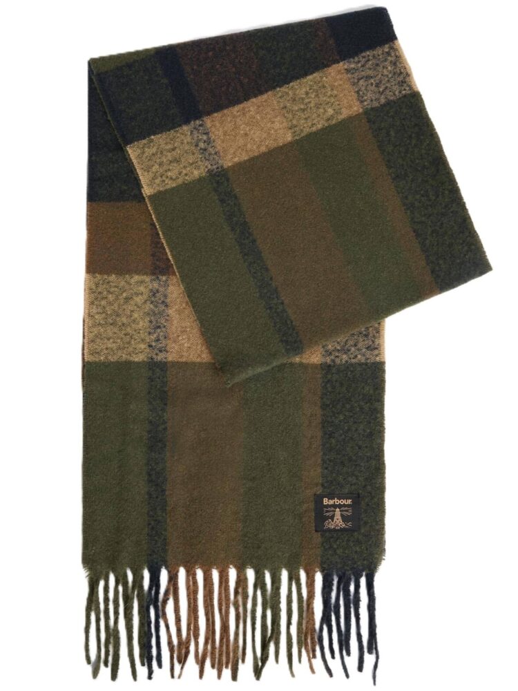 BARBOUR Set cappello guanti Olive/navy